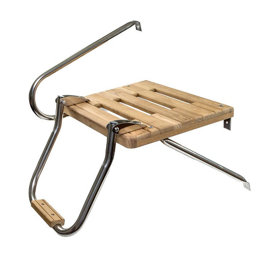 Whitecap Teak Swim Platform w/Ladder f/Outboard Motors - Boat Gear USA