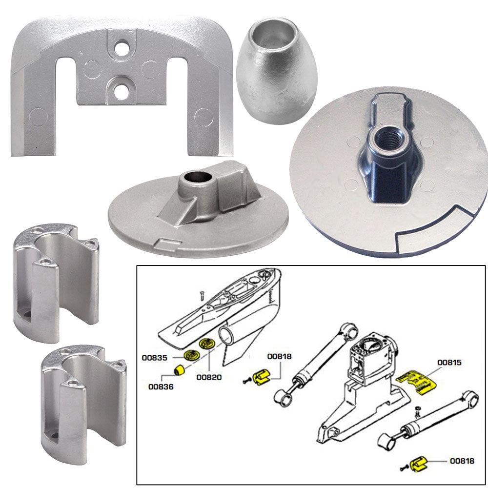 Tecnoseal Anode Kit w/Hardware - Mercury Bravo 3 2004-Present - Zinc - Boat Gear USA