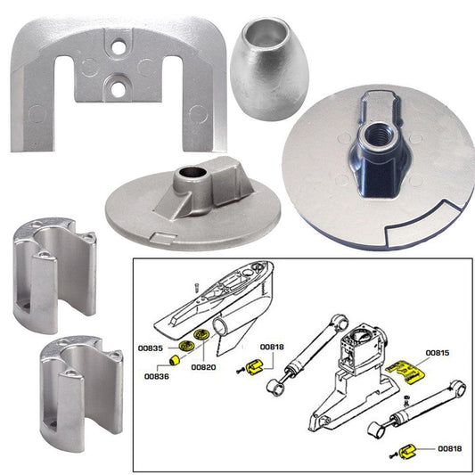 Tecnoseal Anode Kit w/Hardware - Mercury Bravo 3 2004-Present - Aluminum - Boat Gear USA