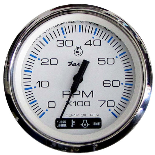 Faria Chesapeake White SS 4" Tachometer w/Suzuki Monitor - 7000 RPM (Gas) (Suzuki Outboard) - Boat Gear USA