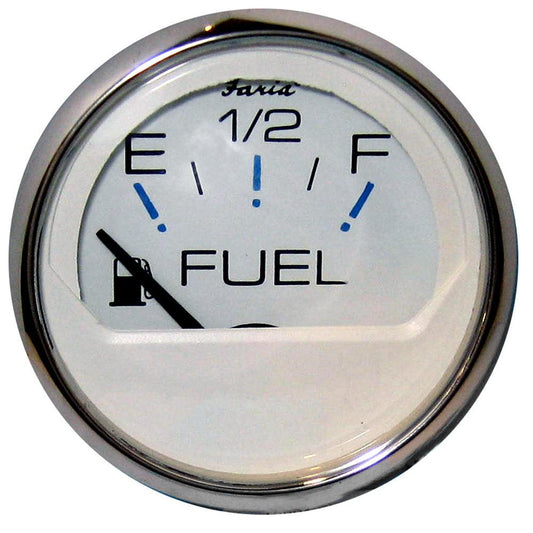 Faria Chesapeake White SS 2" Fuel Level Gauge (E-1/2-F) - Boat Gear USA