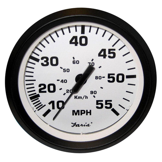 Faria Euro White 4" Speedometer - 55MPH (Pitot) - Boat Gear USA