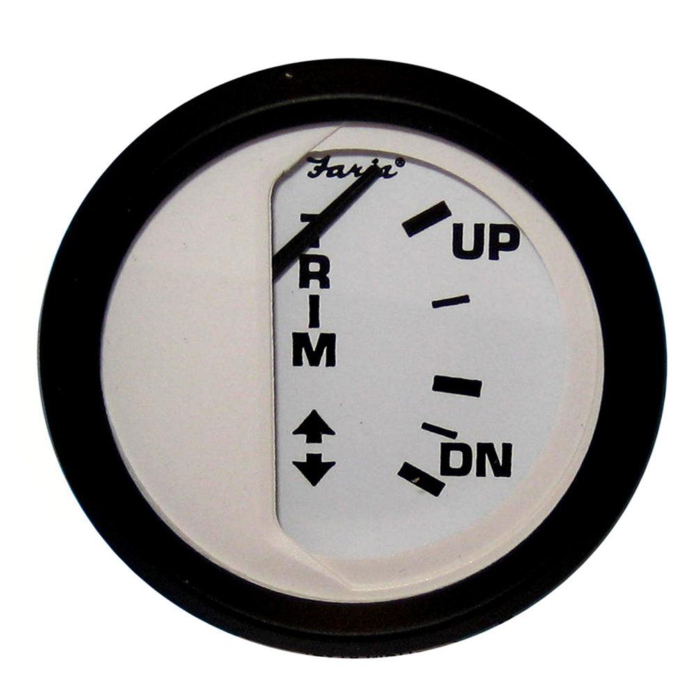 Faria Euro White 2" Trim Gauge f/ Mercury / Mariner /Mercruiser/Volvo DP/ Yamaha '01 and Newer - Boat Gear USA