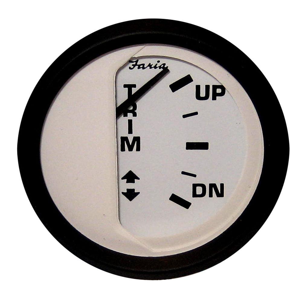 Faria Euro White 2" Trim Gauge f/ Johnson/Evinrude/Suzuki (Outboard) - Boat Gear USA