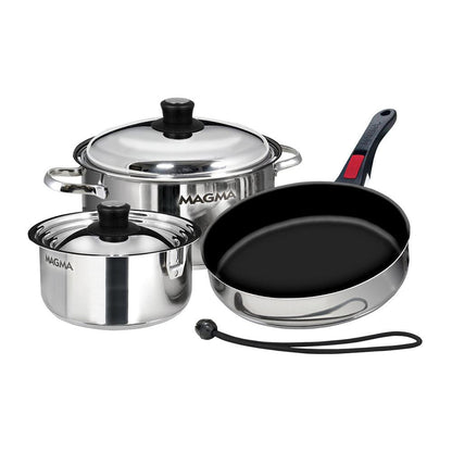 Magma 7 Piece Induction Non-Stick Cookware Set - Stainless Steel - Boat Gear USA