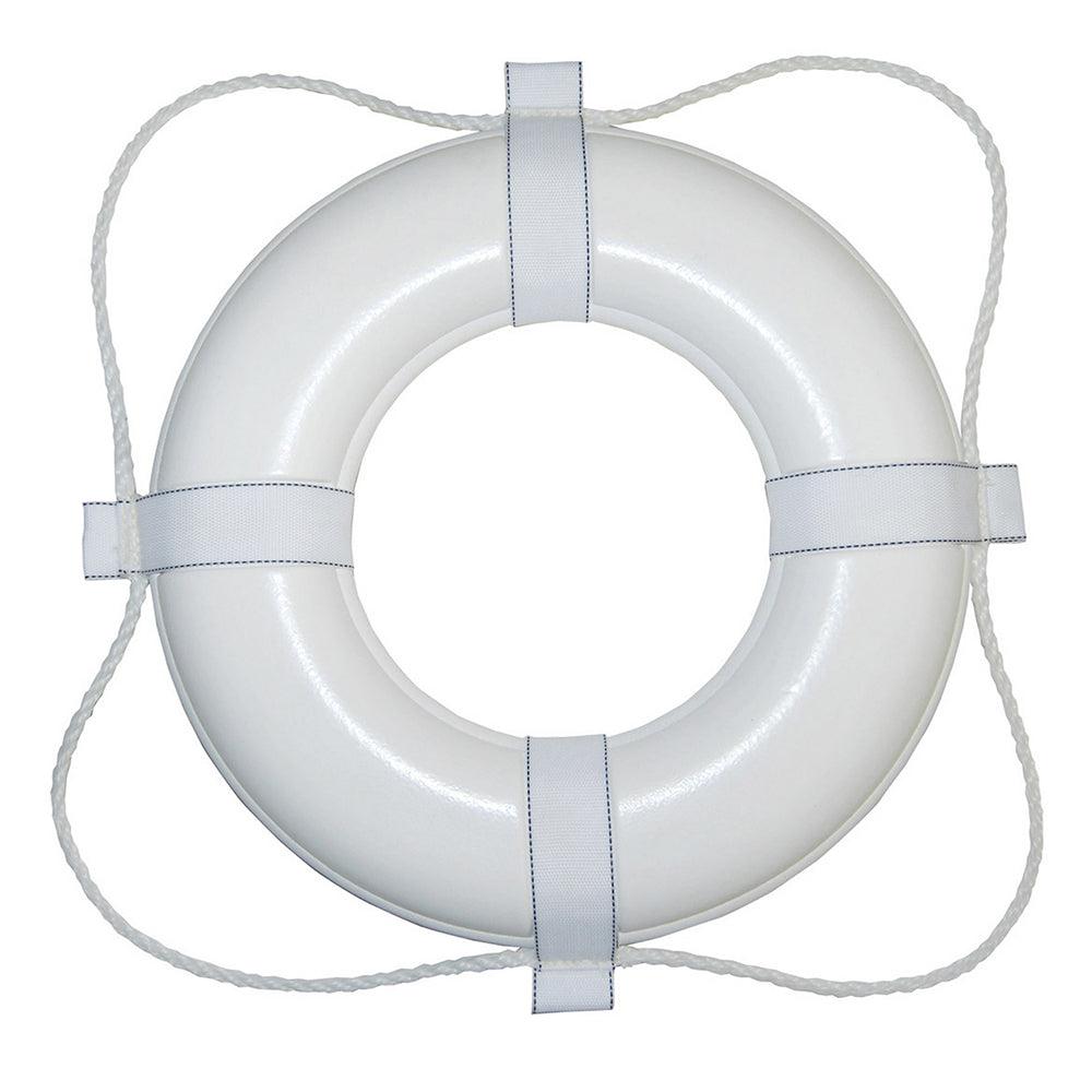 Taylor Made Foam Ring Buoy - 20" - White w/White Grab Line - Boat Gear USA