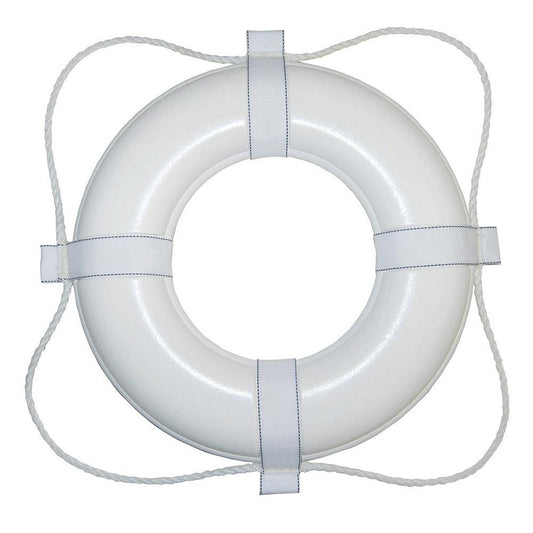 Taylor Made Foam Ring Buoy - 24" - White w/White Grab Line - Boat Gear USA