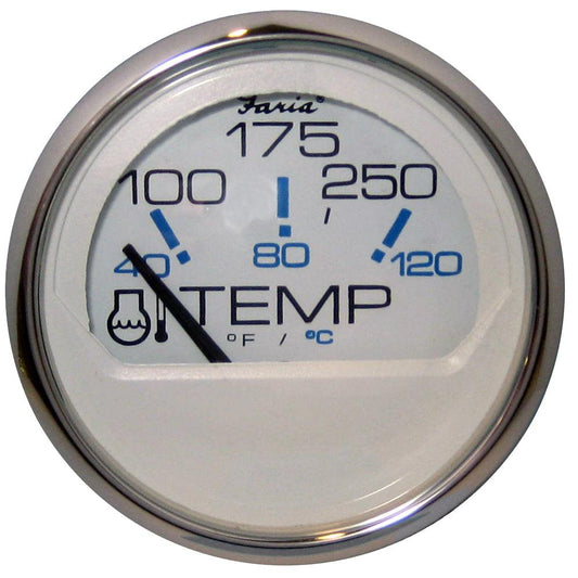 Faria Chesapeake White SS 2" Water Temperature Gauge - Metric (40 to 120°C) - Boat Gear USA