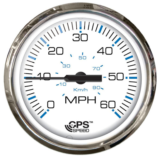 Faria Chesapeake White SS 4" Studded Speedometer - 60MPH (GPS) - Boat Gear USA