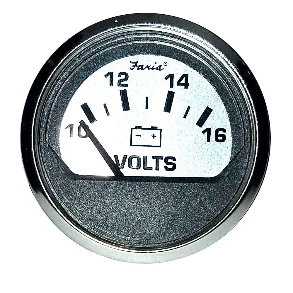 Faria Spun Silver 2" Voltmeter - Boat Gear USA