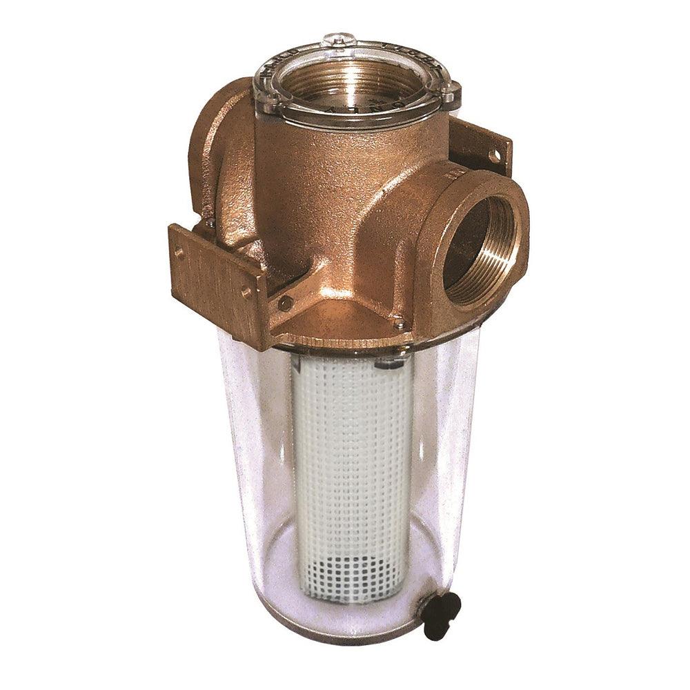 GROCO ARG-1500 Series 1-1/2" Raw Water Strainer w/Non-Metallic Plastic Basket - Boat Gear USA