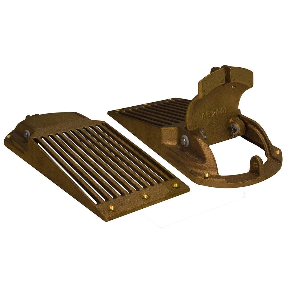 GROCO Bronze Slotted Hull Scoop Strainer w/Access Door f/Up to 1-1/4" Thru Hull - Boat Gear USA