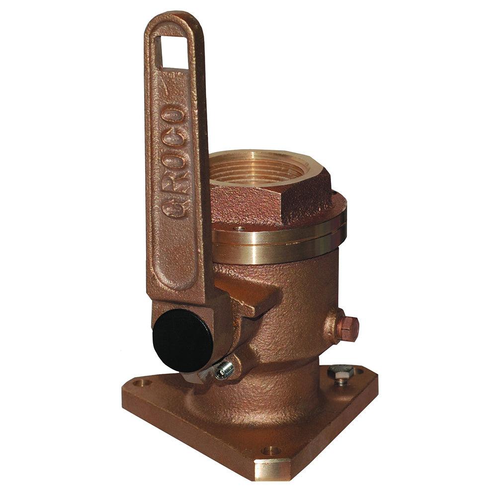 GROCO 1" Bronze Flanged Full Flow Seacock - Boat Gear USA