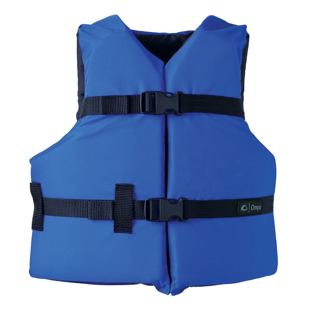 Onyx Nylon General Purpose Life Jacket - Youth 50-90lbs - Blue - Boat Gear USA