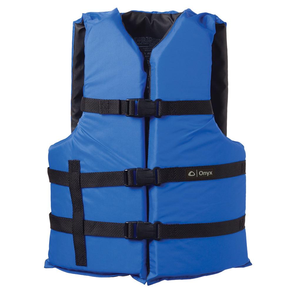 Onyx Nylon General Purpose Life Jacket - Adult Universal - Blue - Boat Gear USA