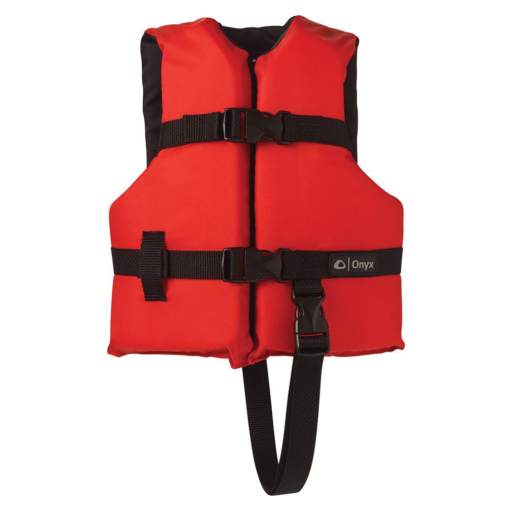 Onyx Nylon General Purpose Life Jacket - Child 30-50lbs - Red - Boat Gear USA