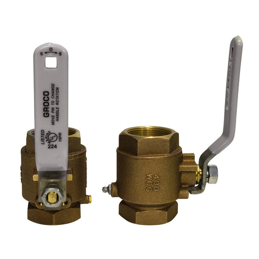 GROCO 1/2" NPT Bronze In-Line Ball Valve - Boat Gear USA