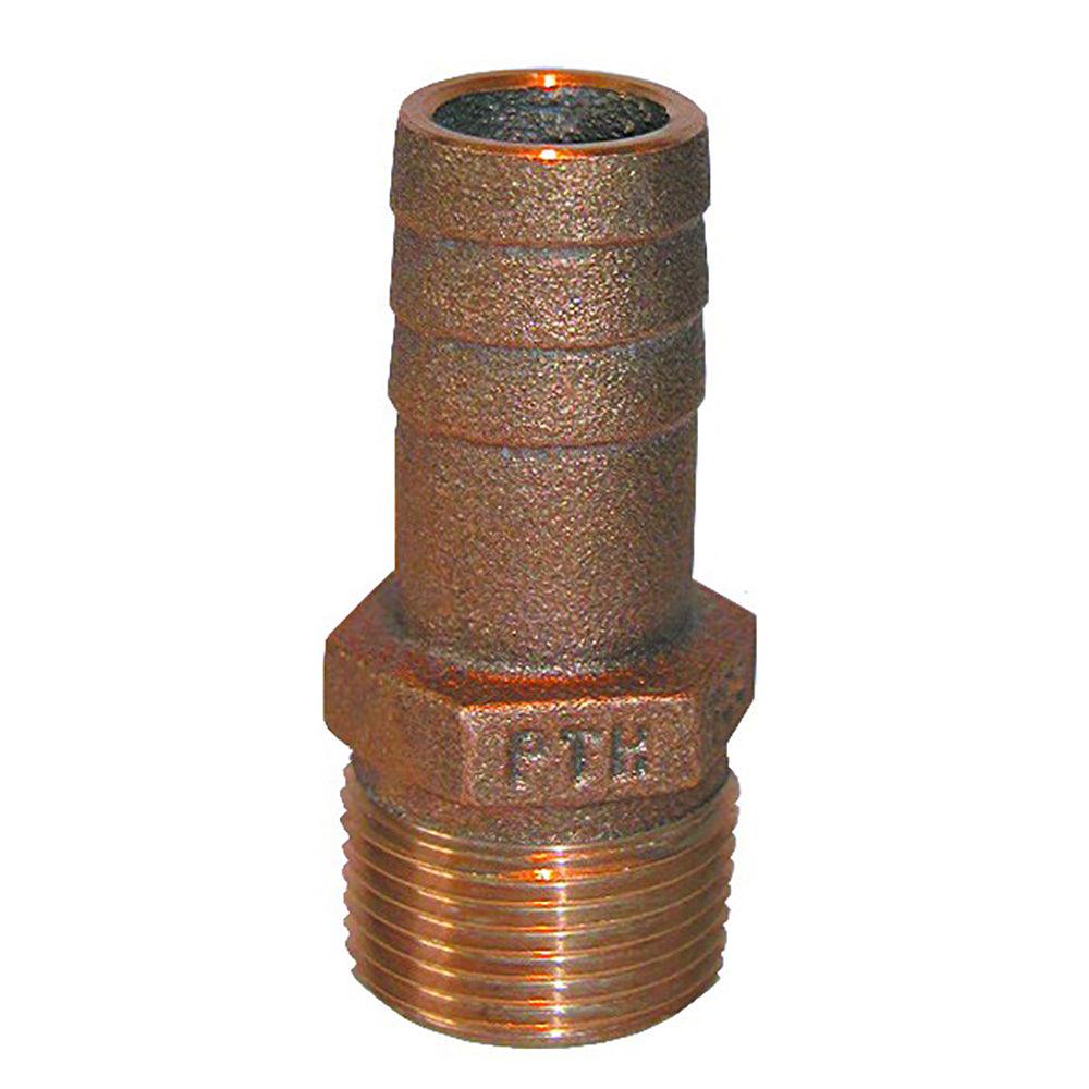 GROCO 1/2" NPT x 1/2" or 5/8" ID Bronze Pipe to Hose Straight Fitting - Boat Gear USA