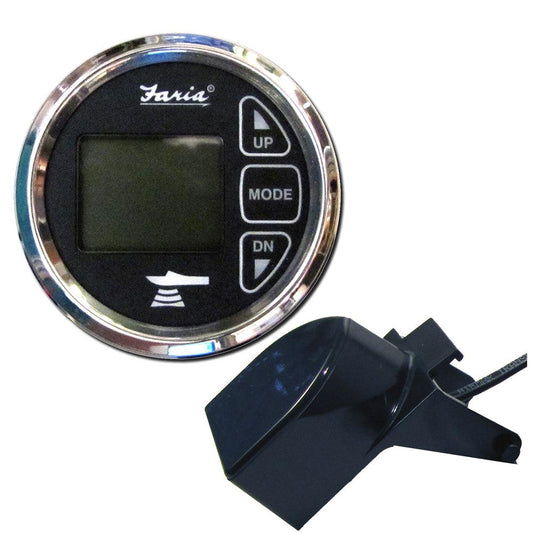 Faria Chesapeake Black 2" Dual Depth & Temp Sounder w/Transom Mount Transducer - Boat Gear USA