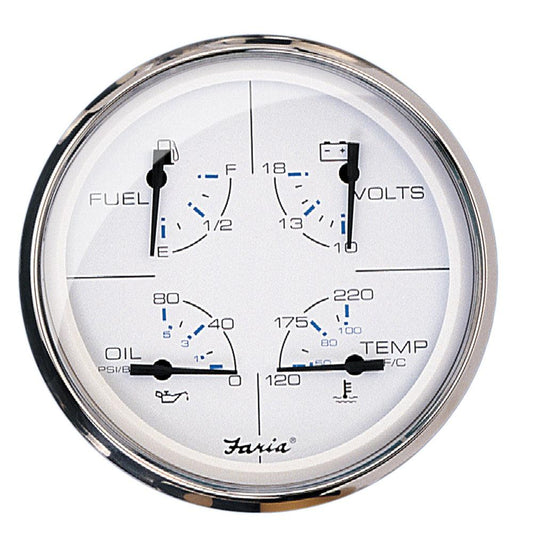 Faria Chesapeake White SS 5" Multifunction Gauge - Boat Gear USA