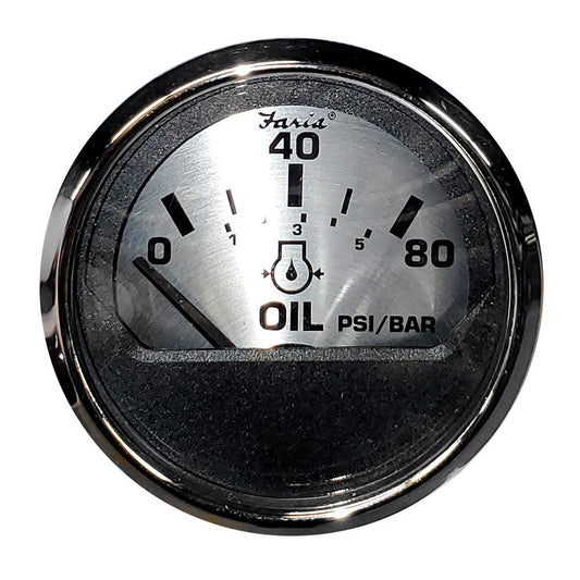 Faria Spun Silver 2" Oil Pressure Gauge - Boat Gear USA