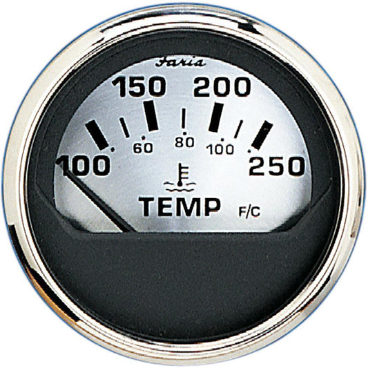 Faria Spun Silver 2" Water Temp Gauge - Boat Gear USA