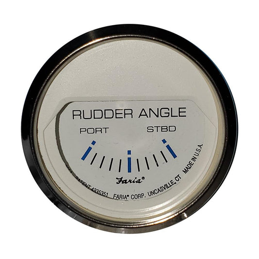 Faria Chesapeake White SS 2" Rudder Angle Indicator Gauge - Boat Gear USA