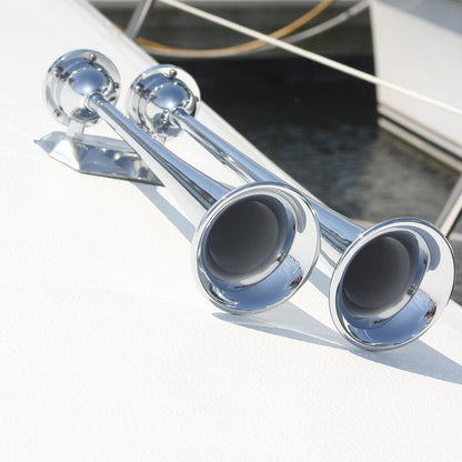 Marinco 24V Chrome Plated Dual Trumpet Air Horn - Boat Gear USA