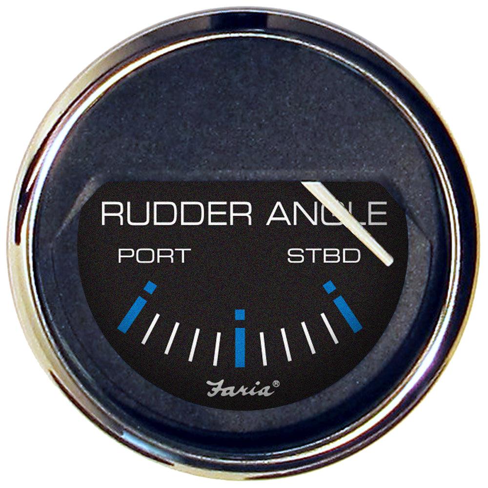 Faria Chesapeake Black 2" Rudder Angle Indicator Gauge - Boat Gear USA