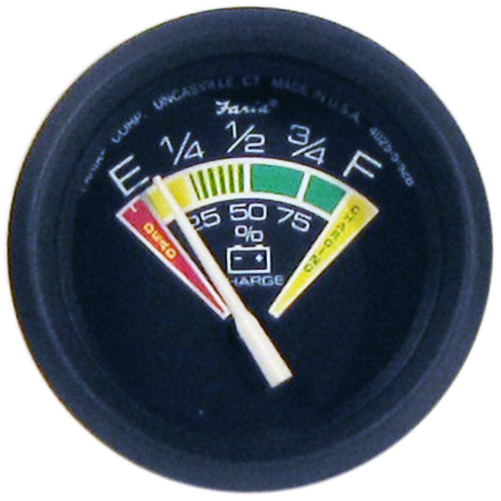 Faria Euro Black 2" Battery Condition Indicator (E to F) - Boat Gear USA