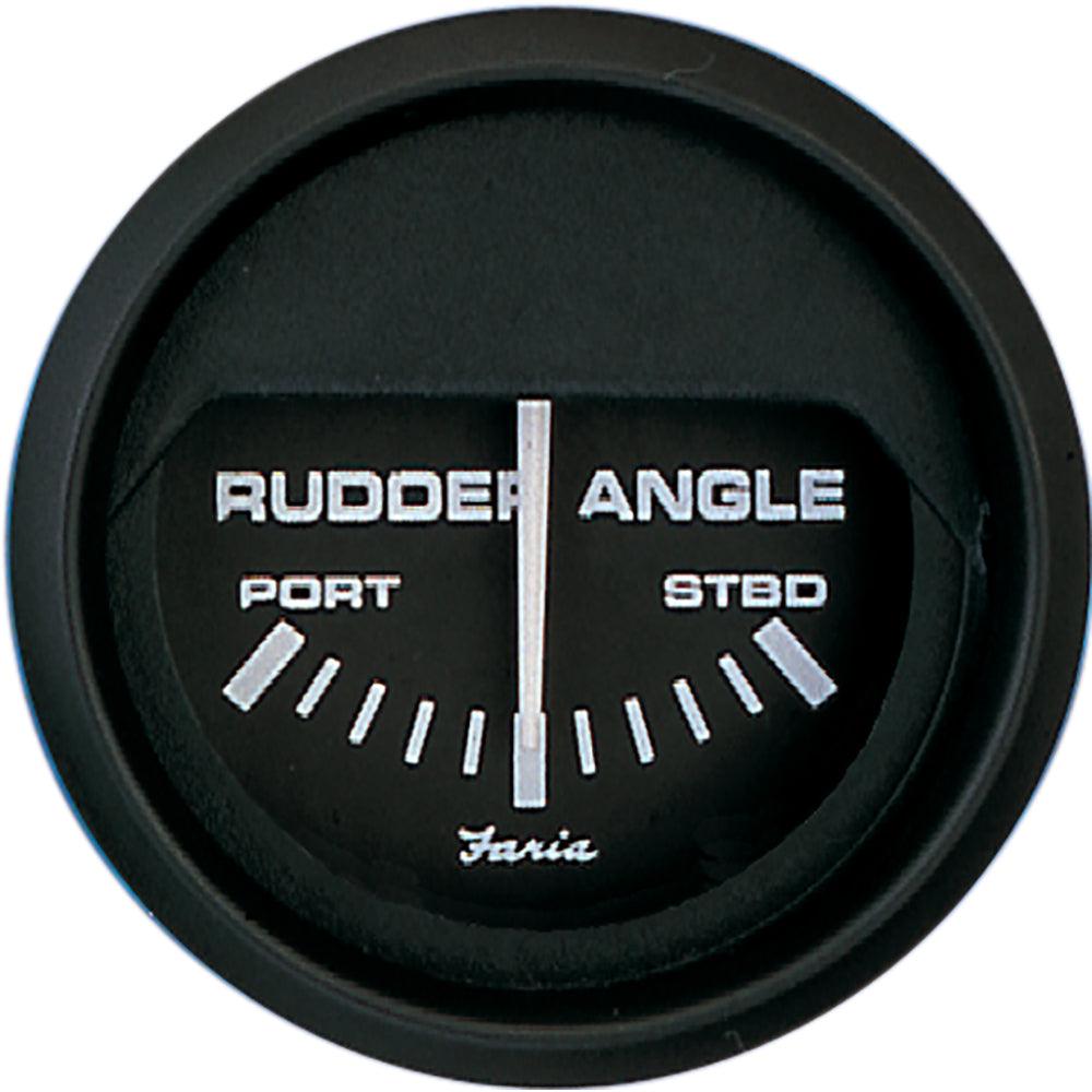 Faria Euro Black 2" Rudder Angle Indicator - Boat Gear USA