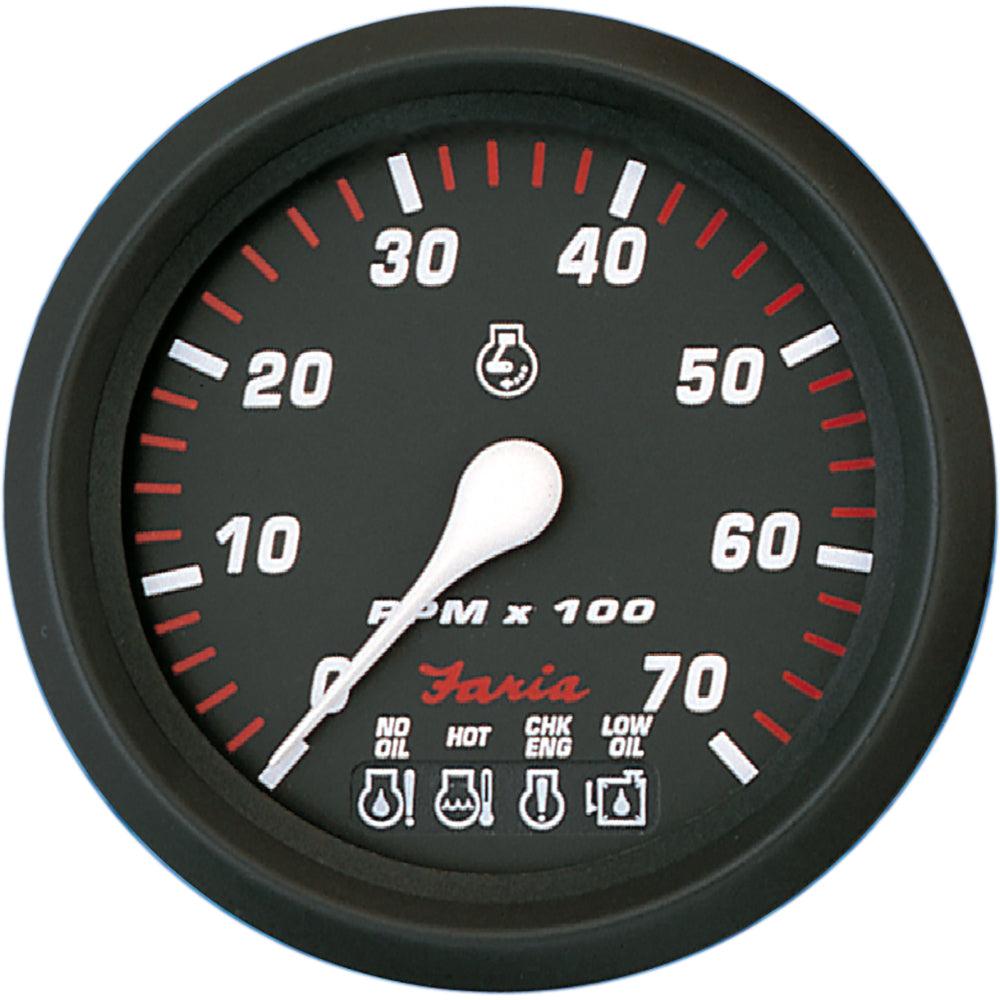 Faria Professional Red 4" Tachometer - 7,000 RPM w/System Check - Boat Gear USA