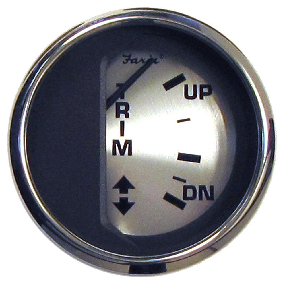 Faria Spun Silver 2" Trim Gauge f/Mercury/Mariner/Mercruiser/Volvo DP & Yamaha ('01 & Newer) - Boat Gear USA