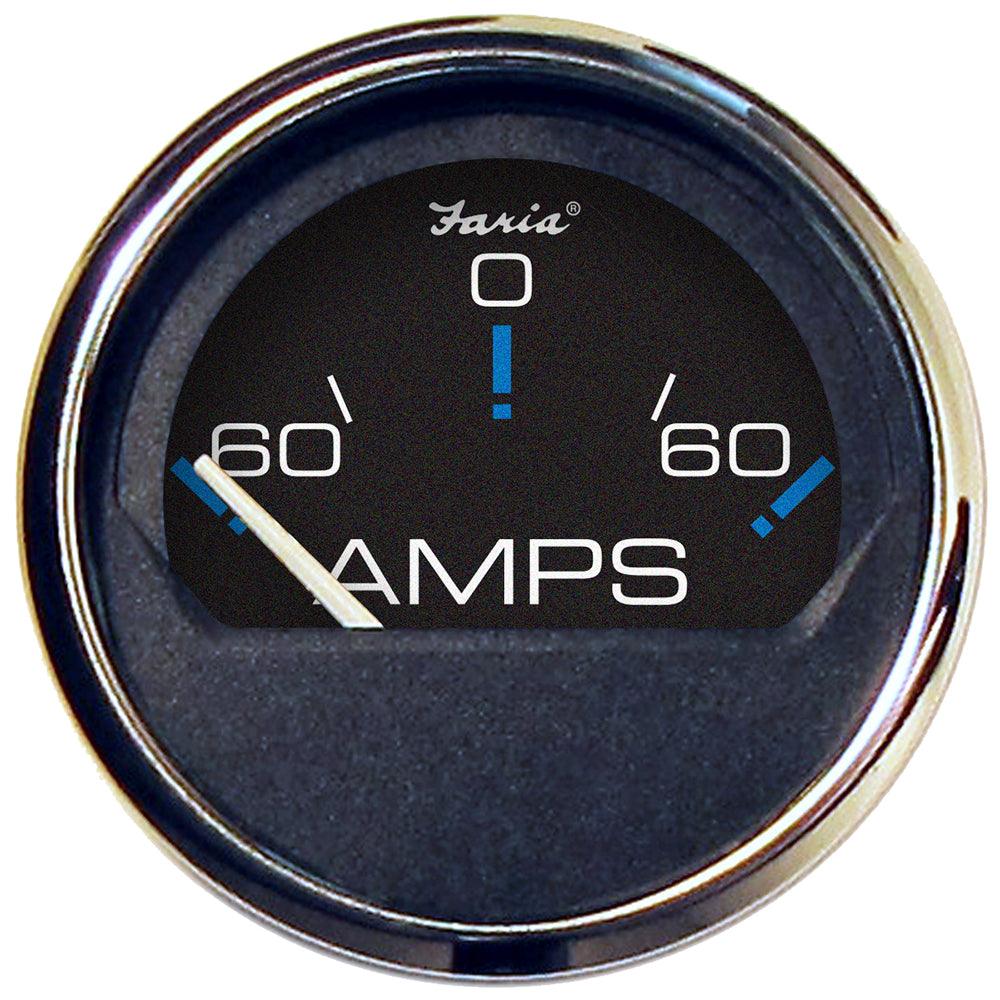 Faria Chesapeake Black 2" Ammeter Gauge (-60 to +60 AMPS) - Boat Gear USA