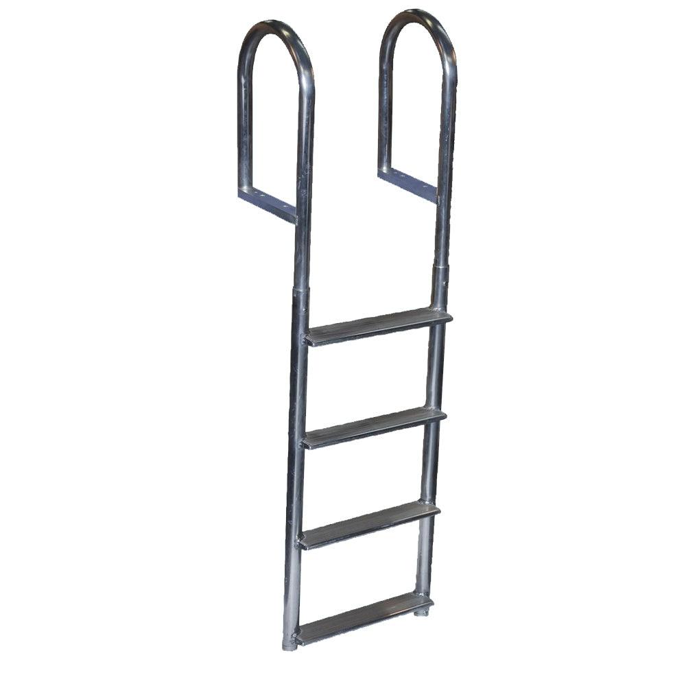 Dock Edge Welded Aluminum Fixed Wide Step Ladder - 4-Step - Boat Gear USA