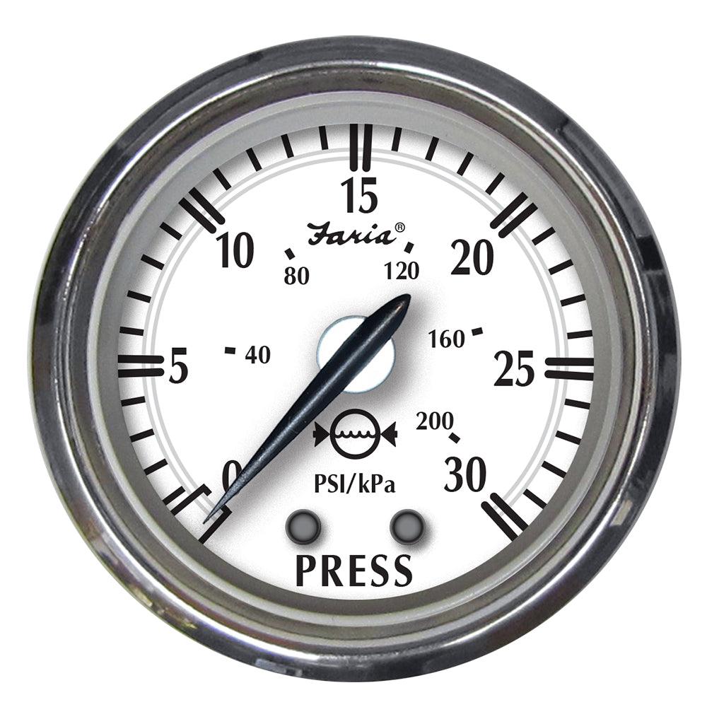 Faria Newport SS 2" Water Pressure Gauge Kit - 0 to 30 PSI - Boat Gear USA