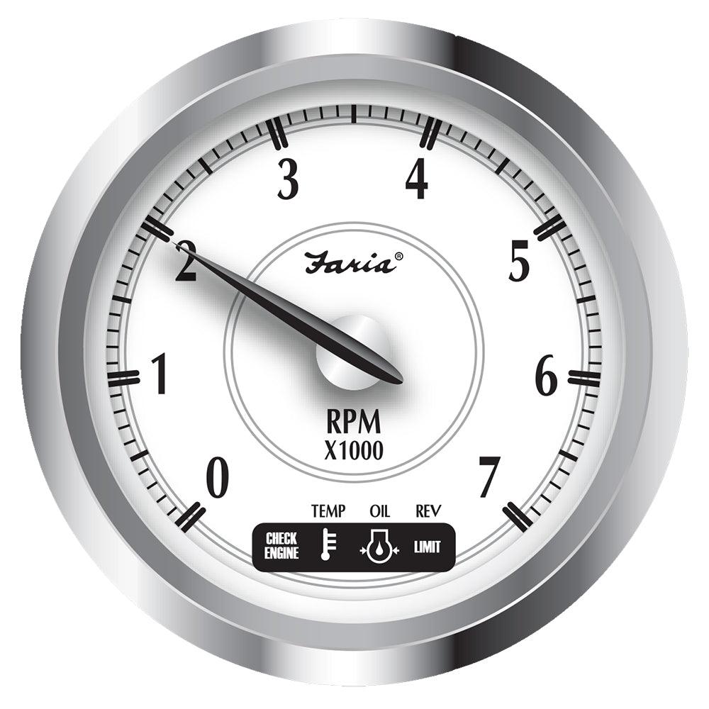 Faria Newport SS 4" Tachometer w/System Check Indicator f/Suzuki Gas Outboard - 0 to 7000 RPM - Boat Gear USA