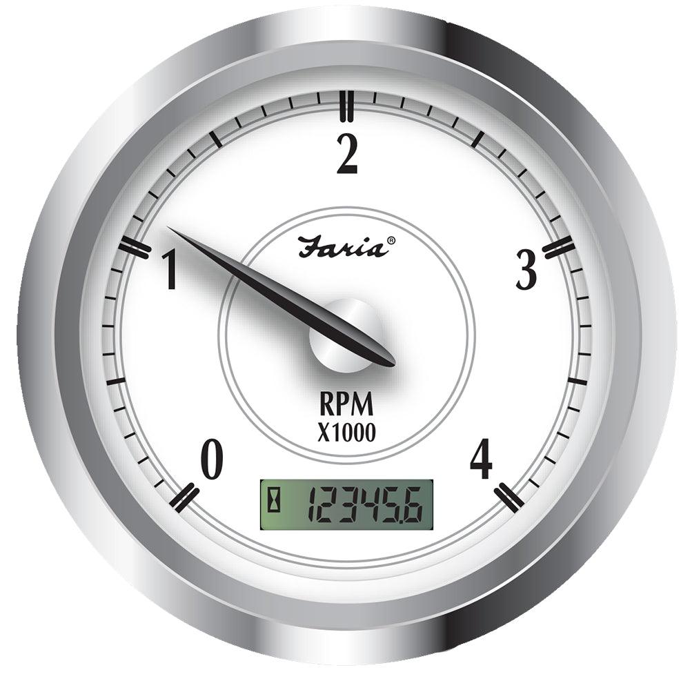 Faria Newport SS 4" Tachometer w/Hourmeter f/Diesel w/Magnetic Pick-Up - 4000 RPM - Boat Gear USA