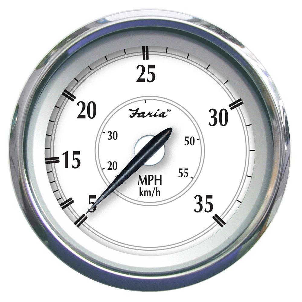 Faria Newport SS 4" Speedometer - 0 to 35 MPH - Boat Gear USA