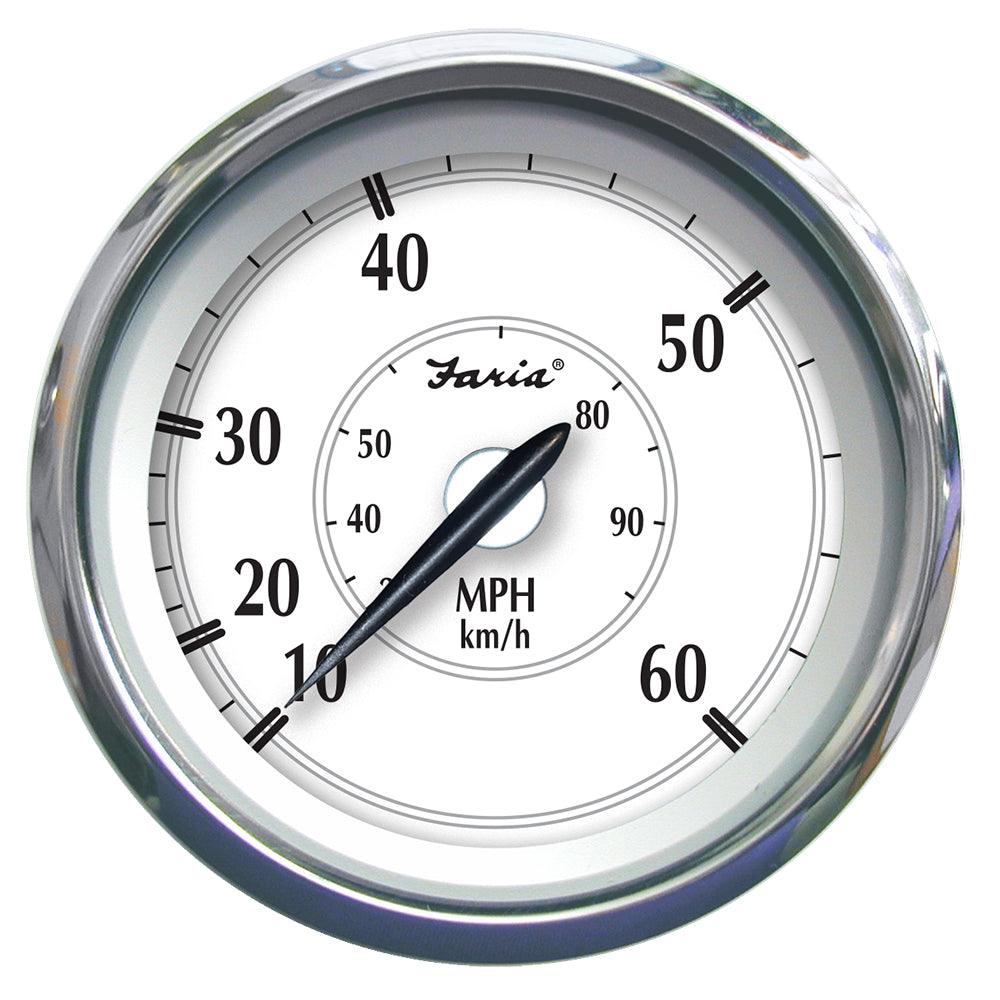 Faria Newport SS 4" Speedometer - 0 to 60 MPH - Boat Gear USA