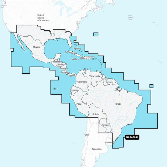 Navionics+ NASA004L - Mexico, Caribbean to Brazil - Boat Gear USA