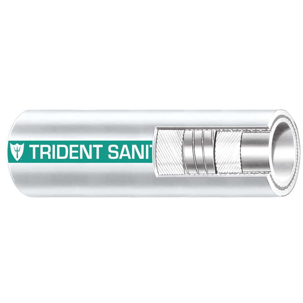 Trident Marine 1-1/2" Premium Marine Sanitation Hose - White with Green Stripe - Sold by the Foot - Boat Gear USA