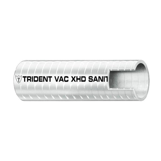 Trident Marine 1" VAC XHD Sanitation Hose - Hard PVC Helix - White - Sold by the Foot - Boat Gear USA
