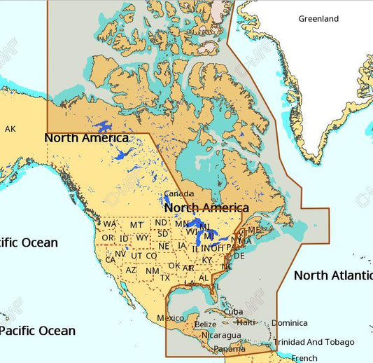 C-map Na-m033 Max Megawide Microsd Atlantic Coast, Gulf O Mexico And Caribbean - Boat Gear USA