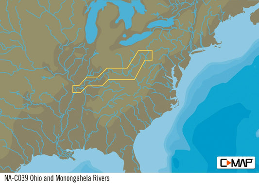 C-map Na-c039 Ohio River Cairo To Pittsburgh - Boat Gear USA