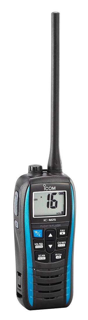 Icom M25 Floating Handheld Vhf Marine Blue 6 Watts - Boat Gear USA