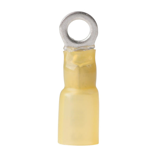 Ancor 12-10 #10 Ring Terminal Heat Shrink Yellow 25 Pack - Boat Gear USA