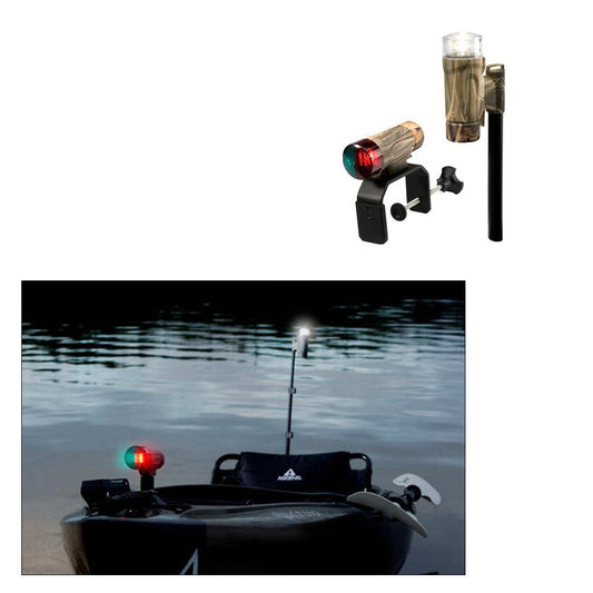 Attwood PaddleSport Portable Navigation Light Kit - C-Clamp, Screw Down or Adhesive Pad - RealTree® Max-4 Camo - Boat Gear USA