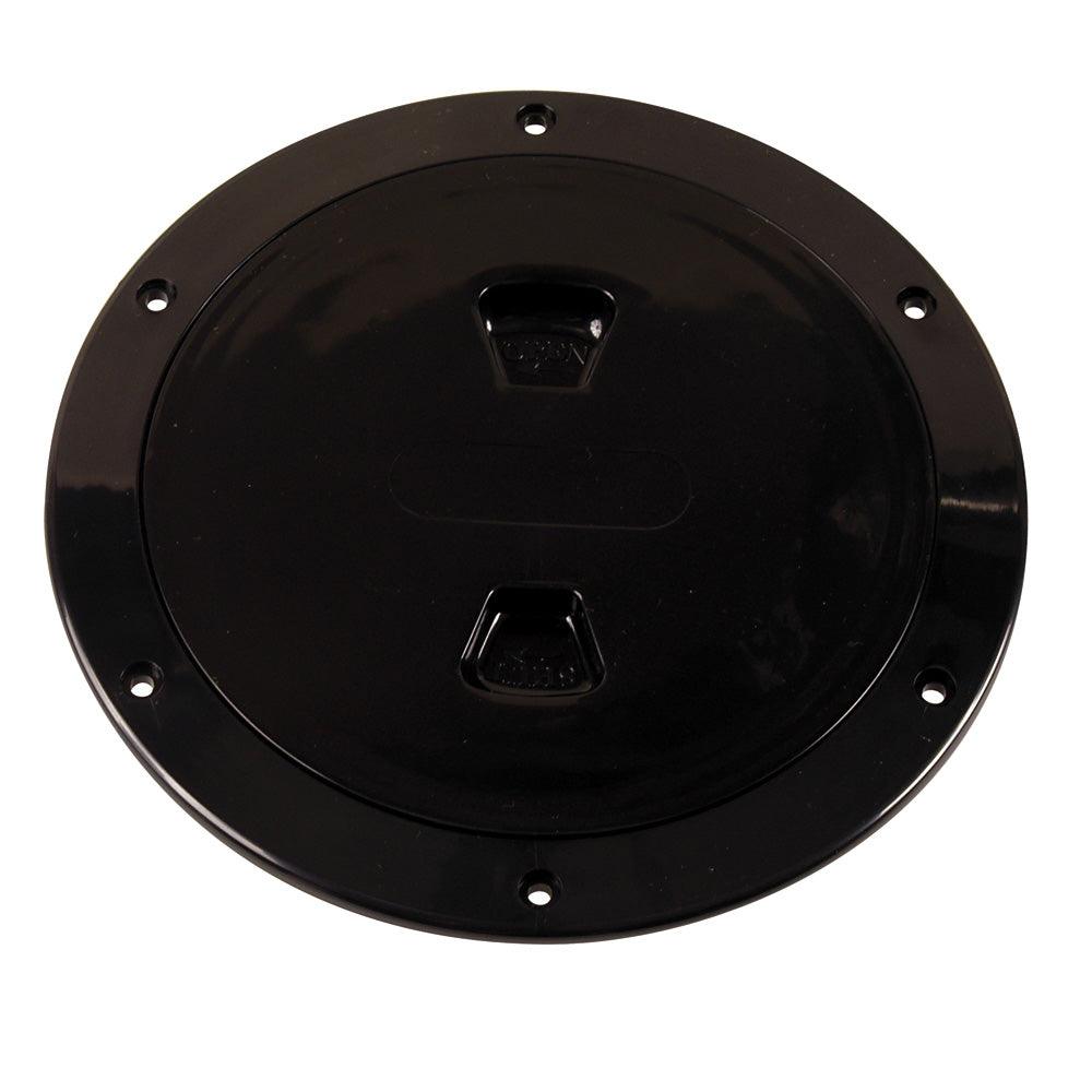 Beckson 6" Smooth Center Screw-Out Deck Plate - Black - Boat Gear USA