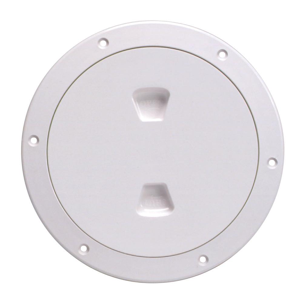 Beckson 6" Smooth Center Screw-Out Deck Plate - White - Boat Gear USA